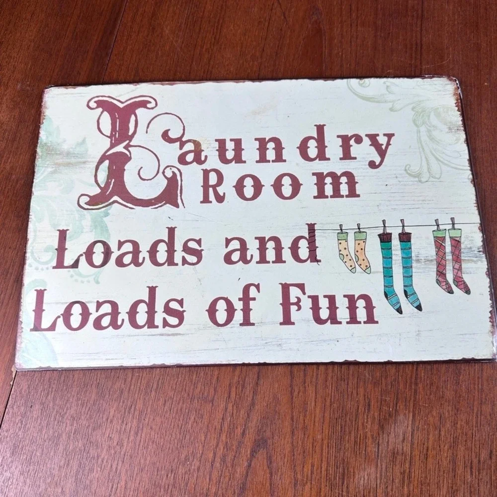 Unbranded Laundry Room Metal Sign Loads of Fun Multi Color‎ Excellent Farmhouse